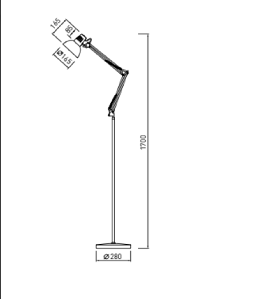 Торшер GTV decor ARTEMIA, 1xE27, max.40W, IP20, Ø16,3cm, білий (LP-ART-F-E27-00-DEC)