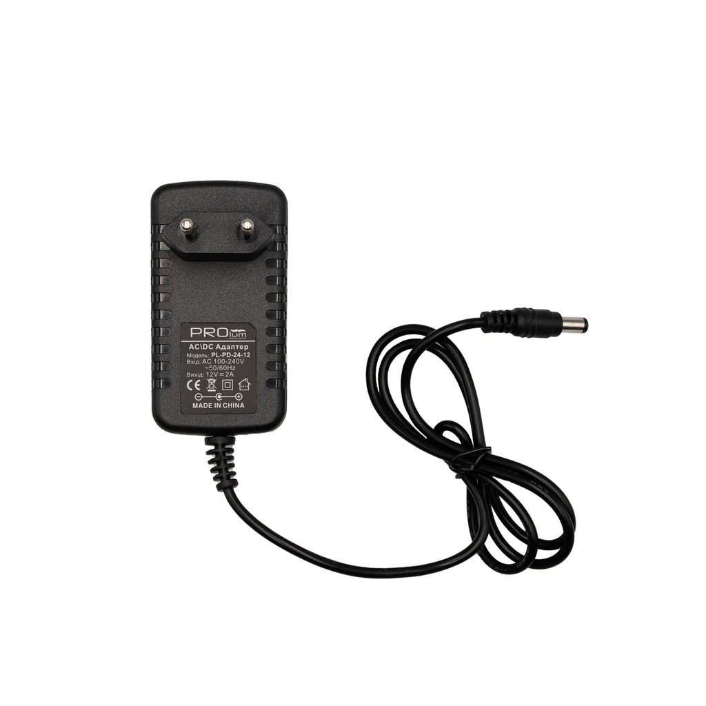 Адаптер живлення PROLUM™ 12V, 24W, 2.0А, Series "P"