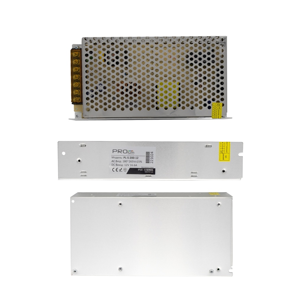 Блок живлення PROLUM™ 12V, 200W, 16.6А, Series "S"