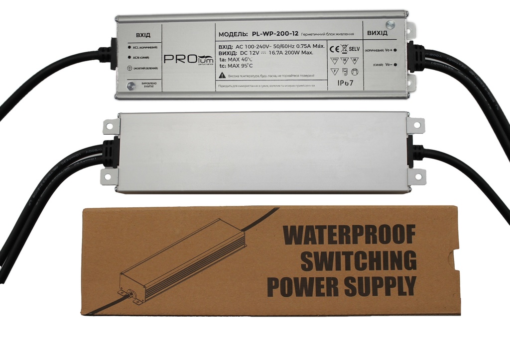 Блок живлення PROLUM™ 12V, 200W, 16.7А, Series "WPS"