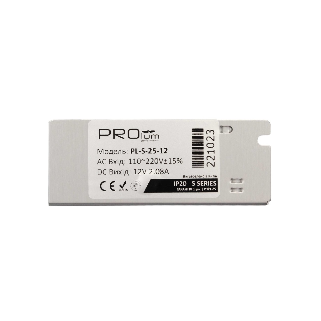 Блок живлення PROLUM™ 12V, 25W, 2.08А, Series "S"