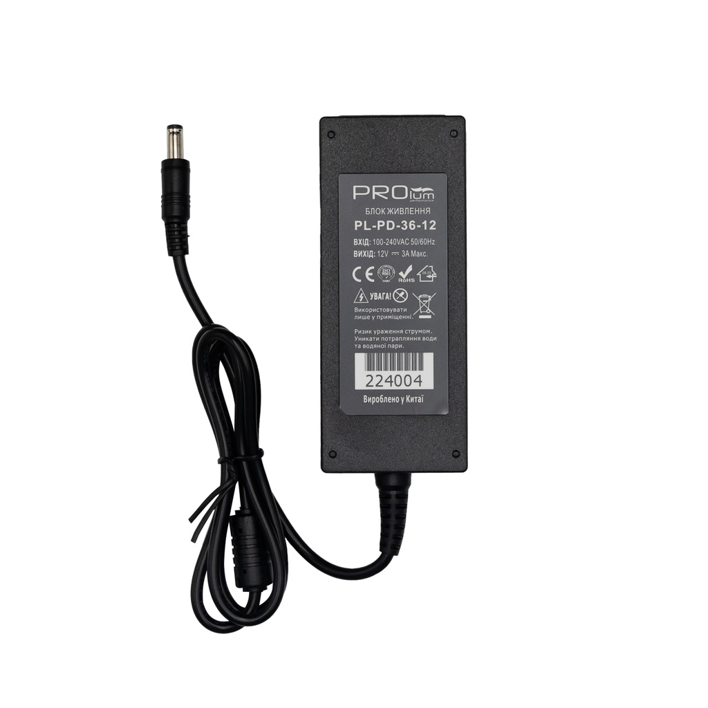 Блок живлення PROLUM™ 12V, 36W, 3.0А, Series "PD"
