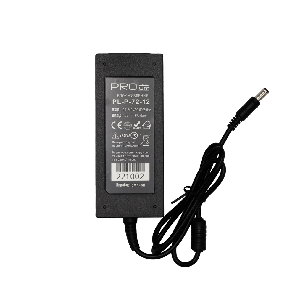 Блок живлення PROLUM™ 12V, 72W, 6.0А, Series "P"