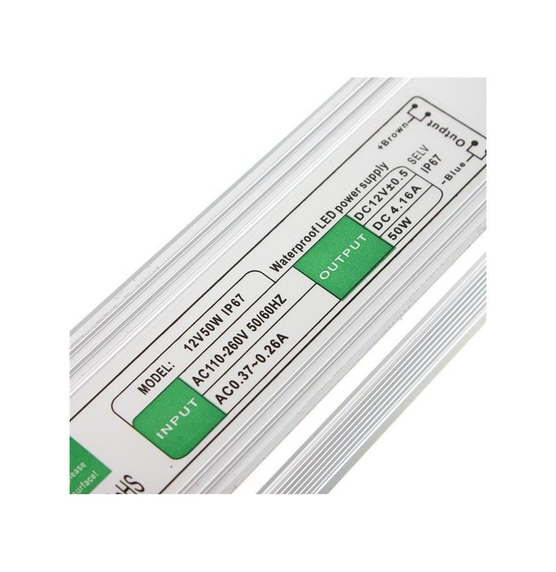 Блок живлення імпульсний PROLUM 50W 12V (IP67,4,16А) Series "WPS"