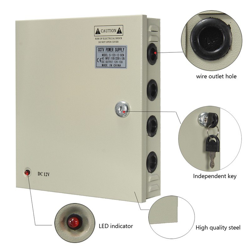 Блоки живлення (в металевому боксі) PROLUM 180W 12V (IP20,15A,18CH) Series "CCTV"