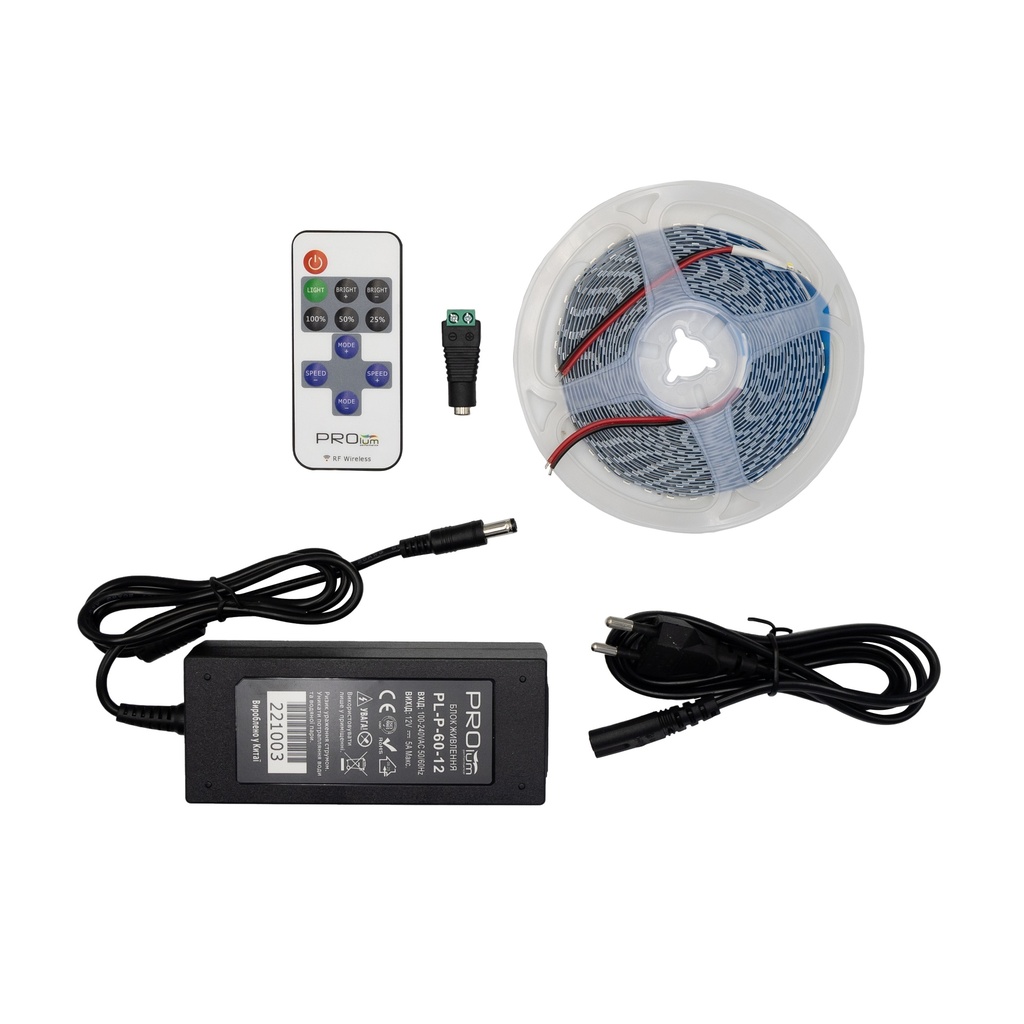 Готовий набір LED стрічка 5M PROLUM™ 12V; IP20; Series "K", Нейтральний-Білий (3800-4300K)