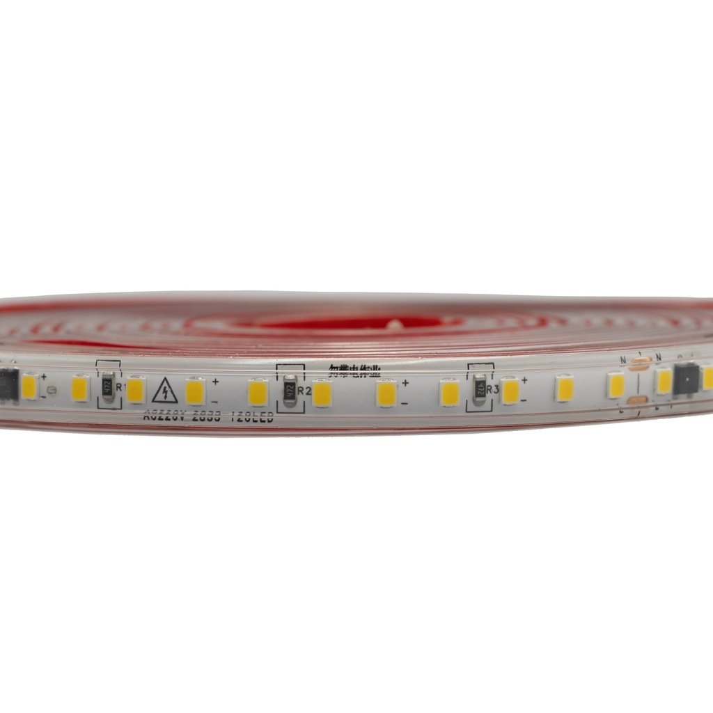 Готовий набір Світлодіодної LED стрічки PROLUM™ 220V; 2835\120; IP67; 8 ММ; Series "S", Тепло-Білий (2800-3200K)