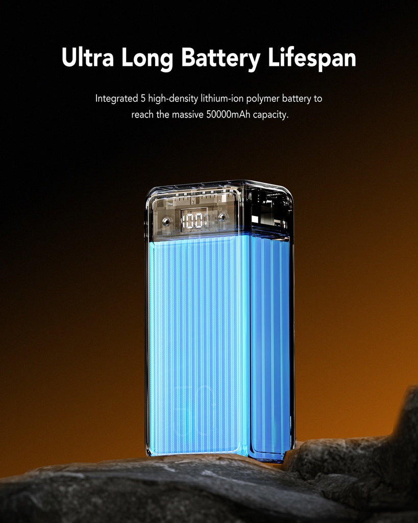 Зовнішній акумулятор Power Bank VEGER TANK LITE 50000MAH (W5001)