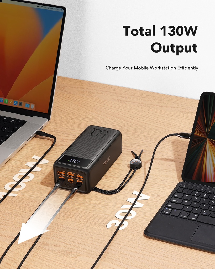 Зовнішній акумулятор Power Bank VEGER TANK LITE 56000MAH (W5001С)