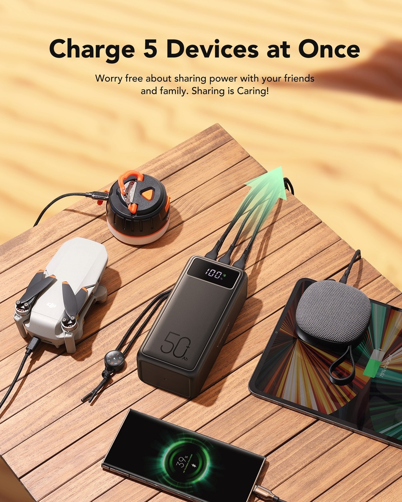 Зовнішній акумулятор Power Bank VEGER TANK LITE 56000MAH (W5001С)