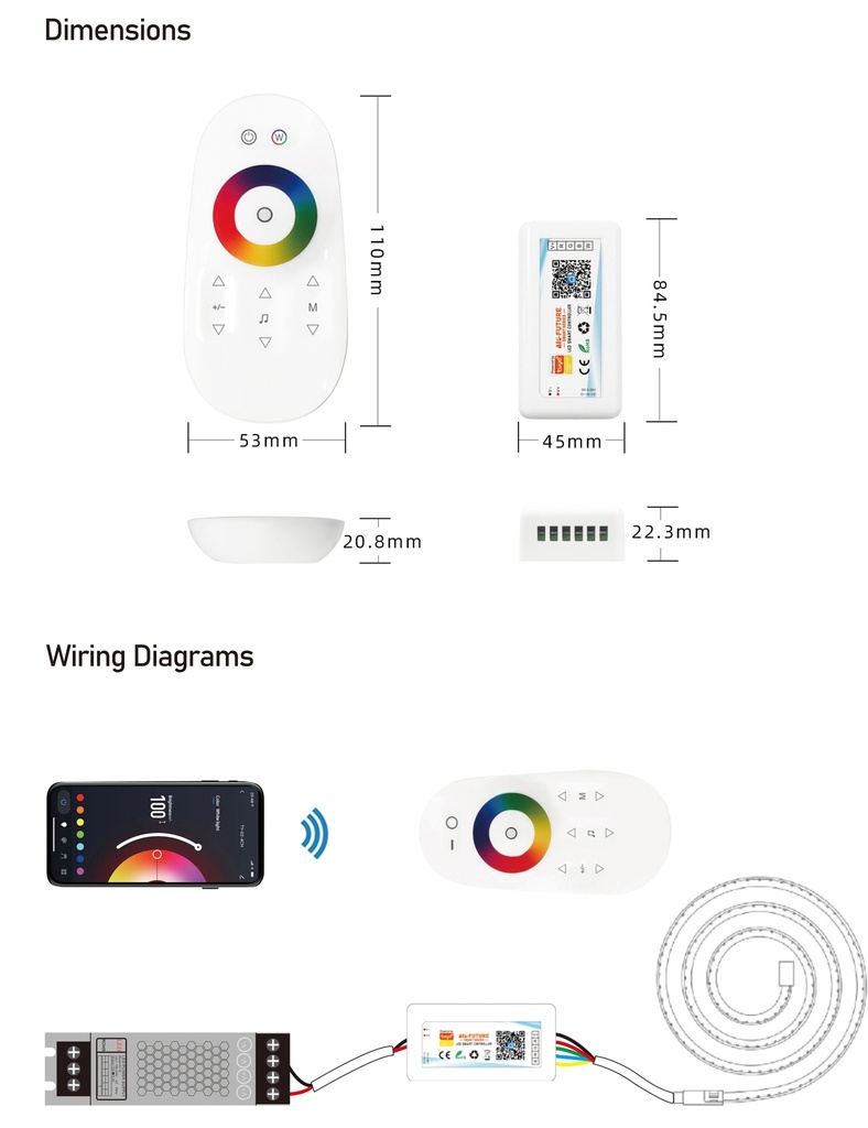 Контролер PROLUM RGB+W; Wi-Fi; TUYA; TOUCH; 18A; Series: HomeLink