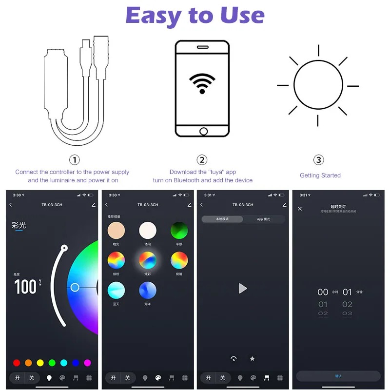 Контролер PROLUM RGB; з пультом 24 кнопки IR; Mini; BLUETOOTH; TUYA; 6A; Series: HomeLink