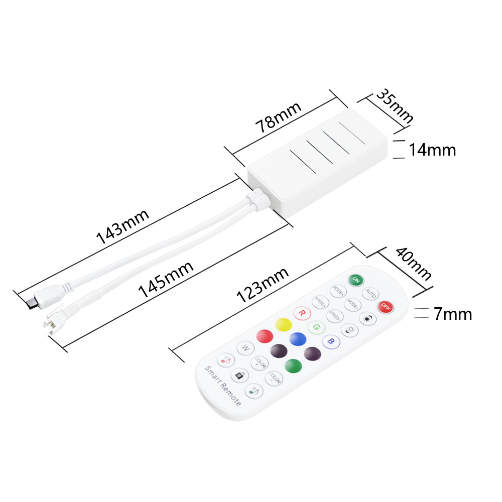 Контролер PROLUM SPI; RGB; Bluetooth; 24 кнопки; 3PIN;