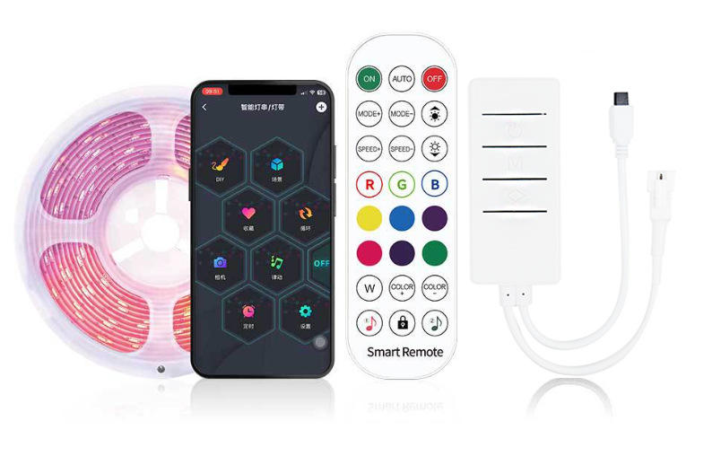 Контролер PROLUM SPI; RGB; Bluetooth; 24 кнопки; 3PIN;