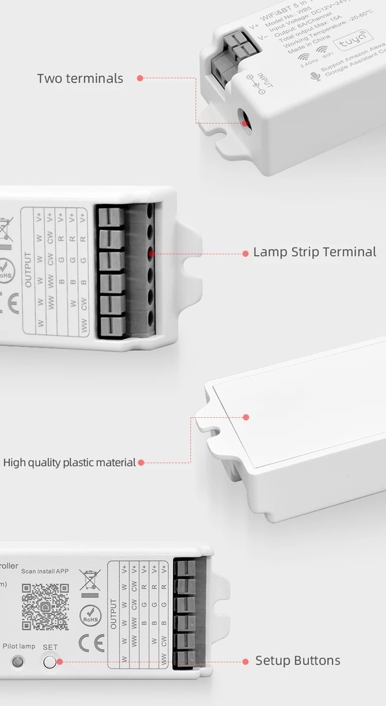 Контролер керування універсальний PROLUM 5in1; Wi-Fi; TUYA; 15A; Series: HomeLink