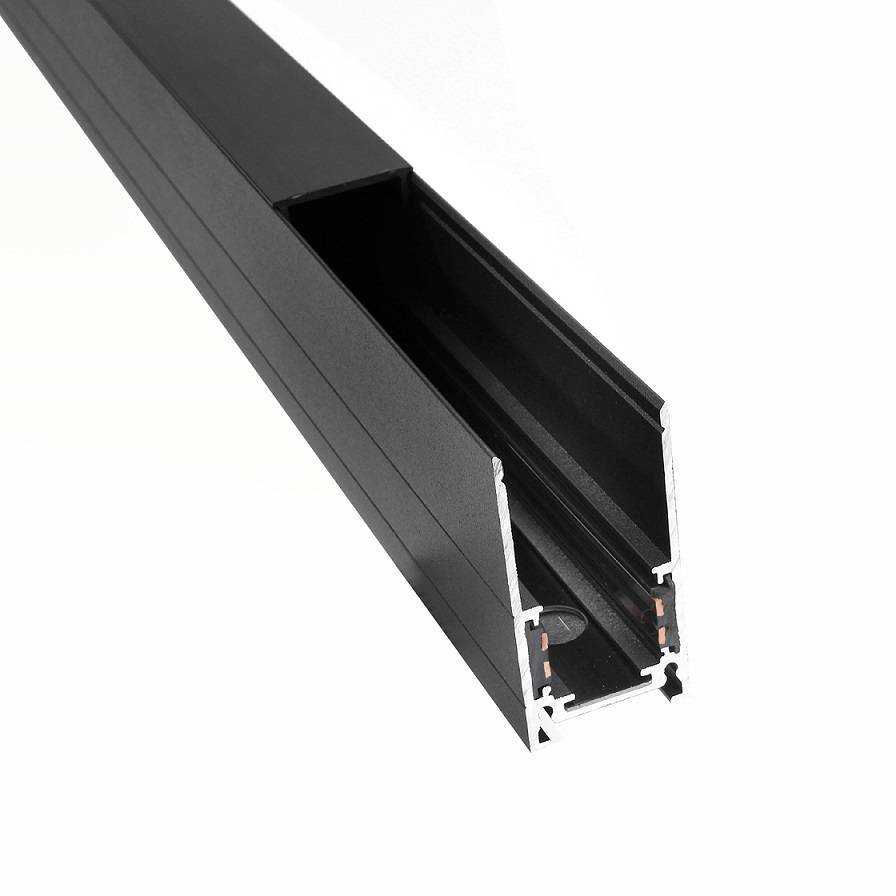 Магнитный трековый шинопровод PROLUM™ M20; Накладной\ Подвесной - P20; Чорний 2M