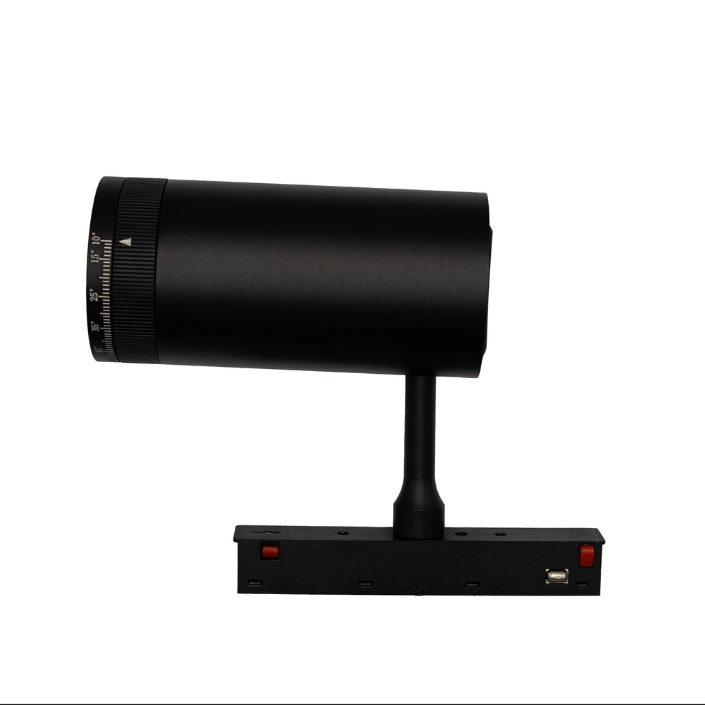 Магнітний трековий світильник PROLUM M20 (12W; DC48V; Zoom; Чорний) SERIES "TR"; Білий 4000К