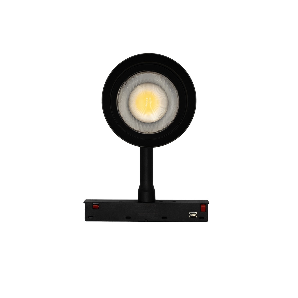 Магнітний трековий світильник PROLUM M20 (20W; DC48V; Zoom; Чорний) SERIES "TR"; Білий 4000К