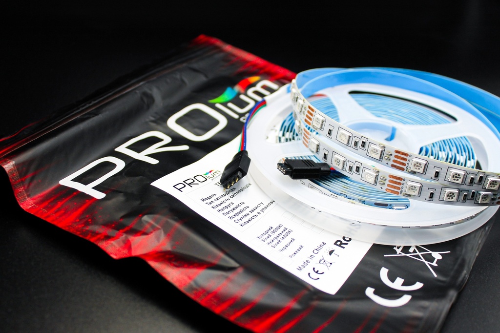 Світлодіодна LED стрічка PROLUM™ 12V; 5050\60; IP20; Series "S", RGB