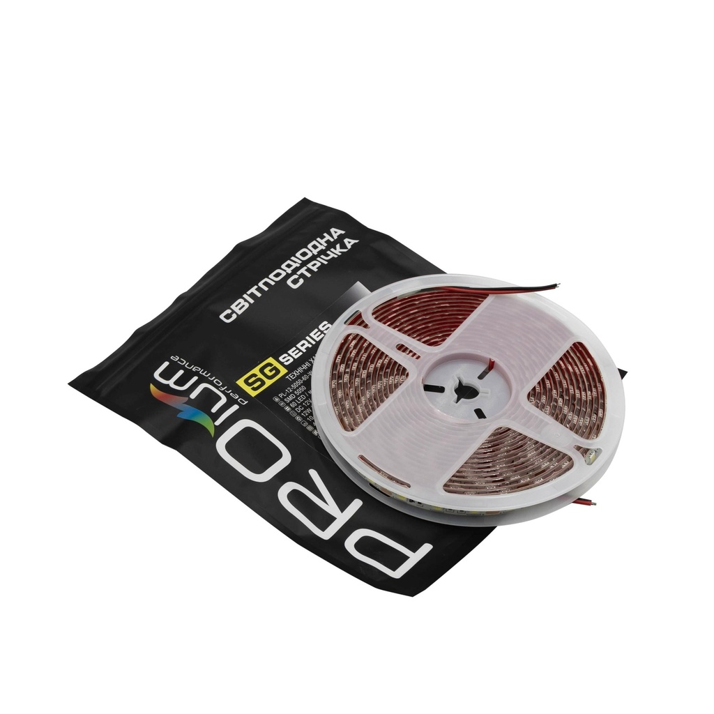 Світлодіодна LED стрічка PROLUM™ 12V; 5050\60; IP65; Series "SG", Білий (5500-6000К)