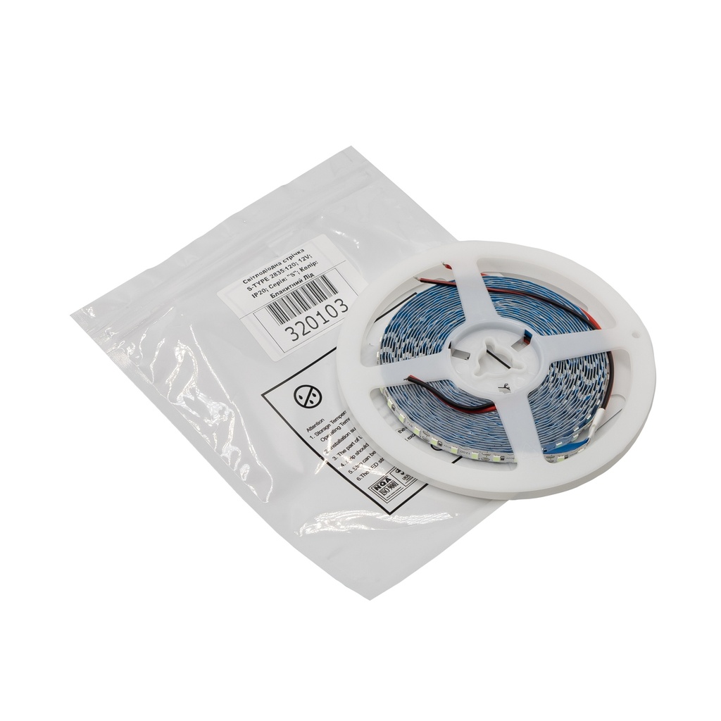 Світлодіодна LED стрічка PROLUM™ 12V; IP20; 2835\120; S-TYPE; Series "S", Блакитний Лід
