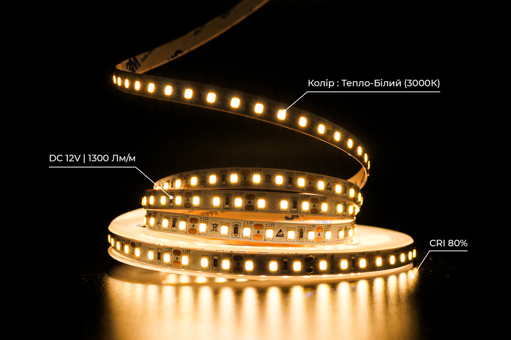 Світлодіодна LED стрічка PROLUM™ 12V; IP20; Series "SG" High Lumen, Тепло-Білий (2800-3200K)