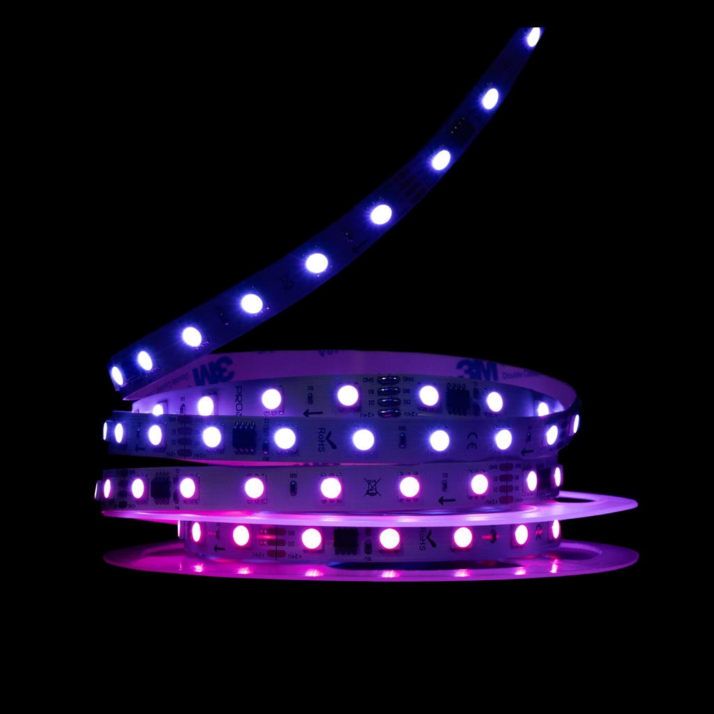 Світлодіодна LED стрічка PROLUM™ 24V; 5050\60; IP20; Series "SMART", RGB (Pixel Full Color)