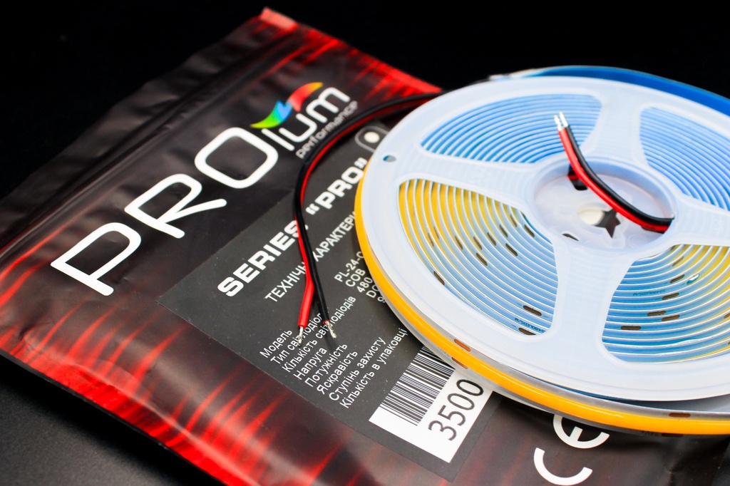 Світлодіодна LED стрічка PROLUM™ 24V; СОВ; 480 LED; IP20; Series "PRO", Нейтральний-Білий (3800-4300K)