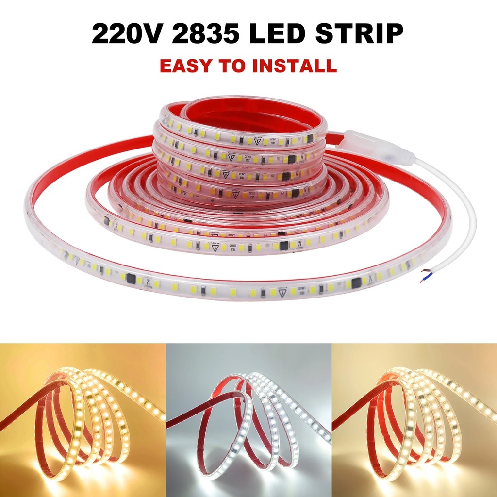 Світлодіодна LED стрічка PROLUM™ 2835\120; IP67; 220V; Series "S", Тепло-Білий (2800-3200K)