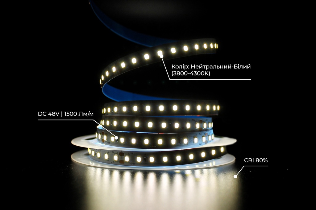 Світлодіодна LED стрічка PROLUM™ 48V; 2835\120; IP20; Series "SG", Тепло-Білий (2800-3200K)