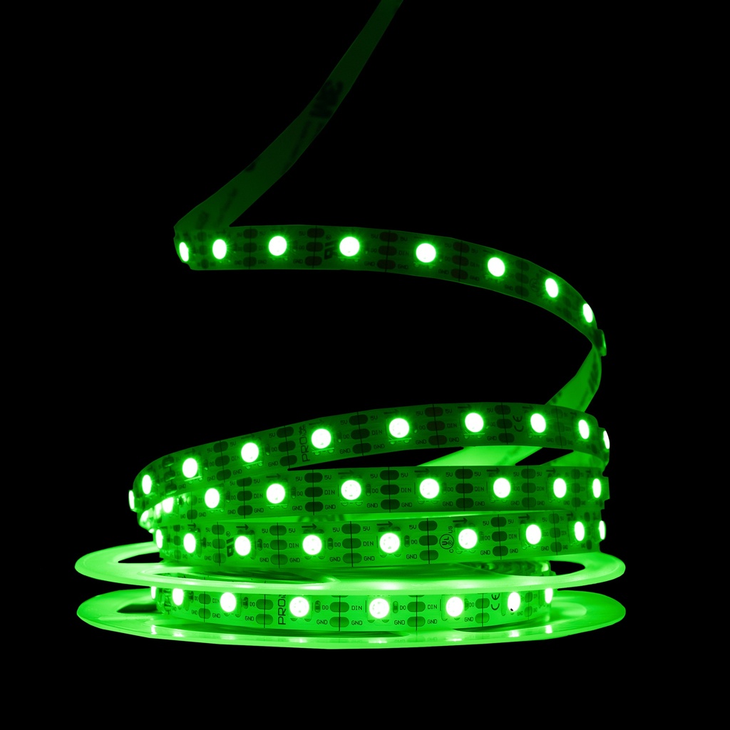 Світлодіодна LED стрічка PROLUM™ 5V; 5050\60; IP20; Series "SMART", RGB (Pixel Full Color)