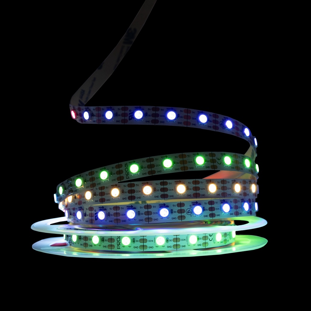Світлодіодна LED стрічка PROLUM™ 5V; 5050\60; IP20; Series "SMART", RGB (Pixel Full Color)