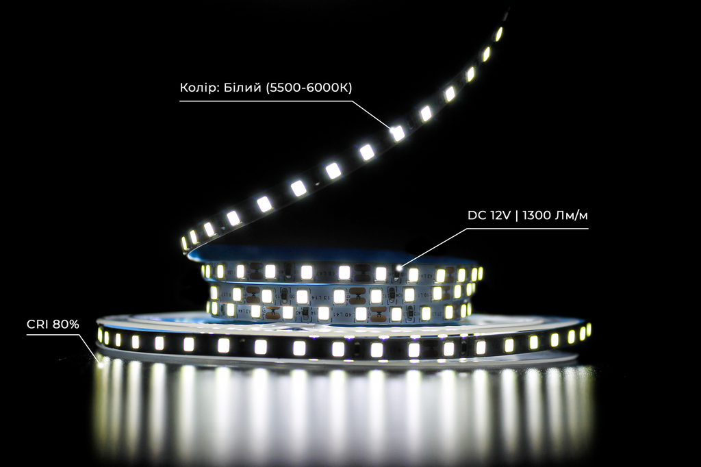 Світлодіодна LED стрічка PROLUM™ 5 ММ 12V; 2835\120; IP20; Series "SG", Білий (5500-6000К)