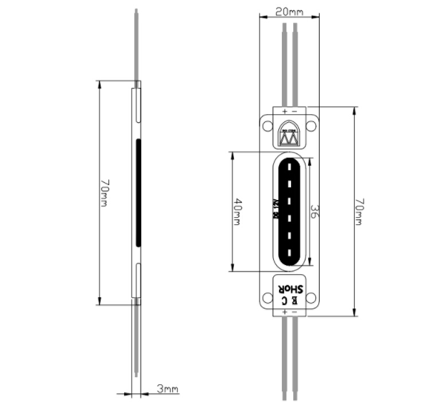 Світлодіодний модуль PROLUM COB 2W 12V, Синій
