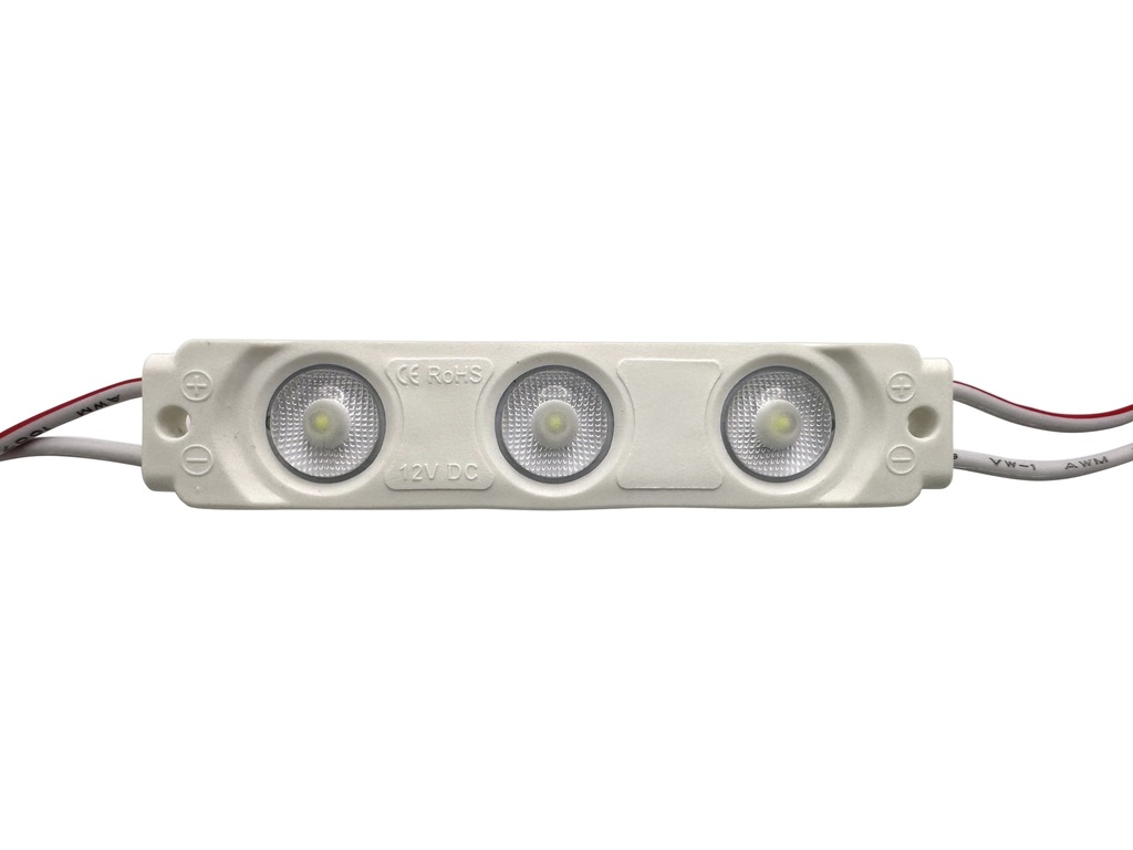 Світлодіодний модуль PROLUM V2, SMD2835, 3LED, 12V, 1.5W, З лінзою, Білий