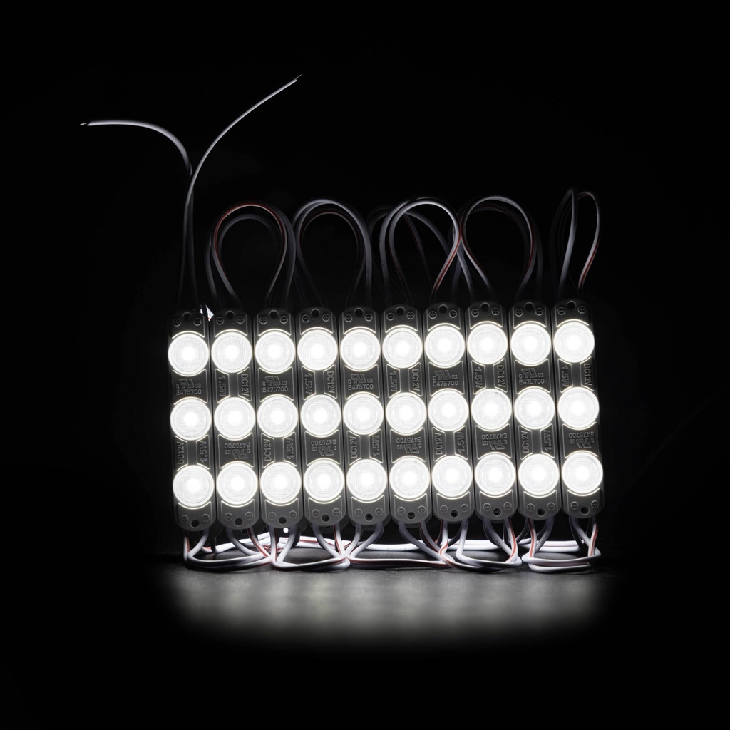 Світлодіодний модуль PROLUM Т1, SMD2835, 3LED, 12V, 1.5W, IP66, З лінзою, Білий