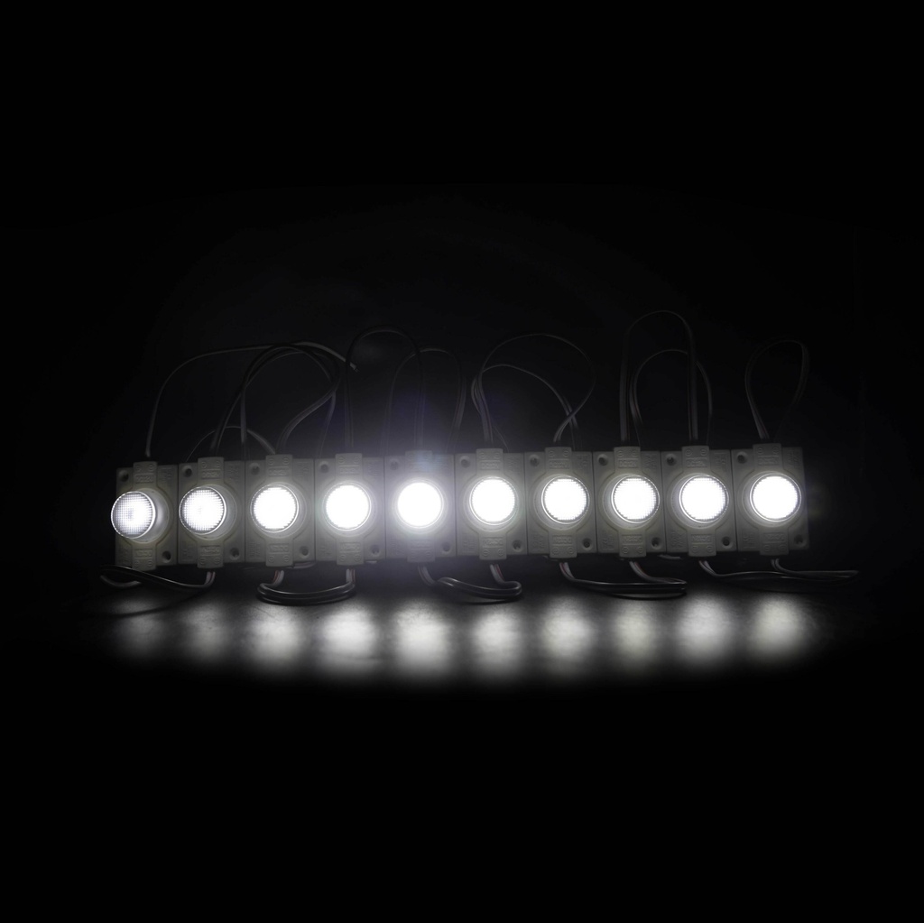 Світлодіодний модуль PROLUM Т1, SMD3030,  1LED, 12V, 2,4W, IP66, С линзой, Белый