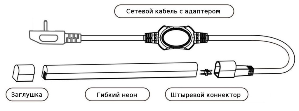 Світлодіодний неон PROLUM™ 10x20, IP68, 220V, Series "RL", RGB, PRO
