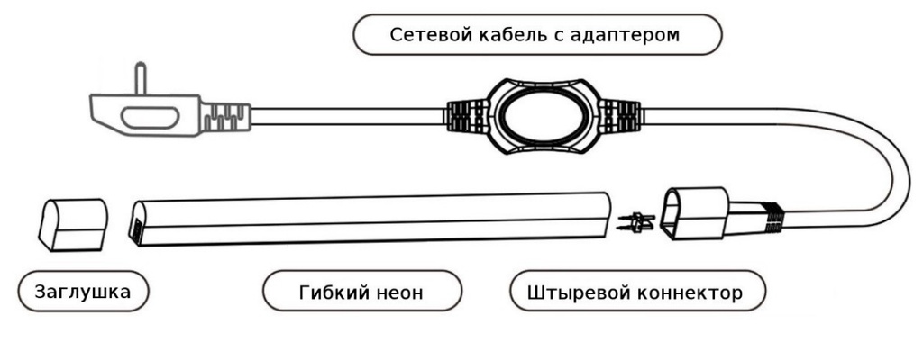 Світлодіодний неон PROLUM™ 8x16, IP68, 220V, Series "GL", Нейтральний-Білий, PRO