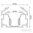 Шинопровід Ardero CABM1005 для натяжних стель вбудований 2м чорний