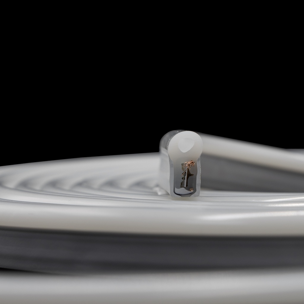 Світлодіодний неон PROLUM™ 8x16, IP68, 220V, Series "GL-N", Тепло-білий, PRO