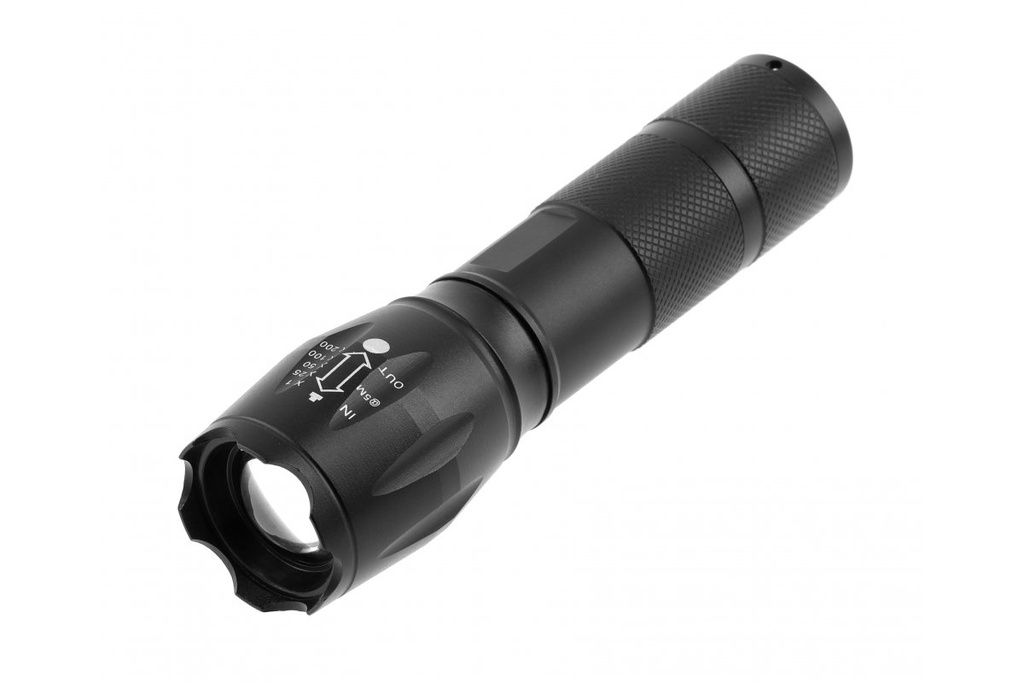 Ліхтарик кишеньковий GTV SOS Zoom на батарейках 3xAAA, 5Вт, 6400K, 200м, IP44, чорний