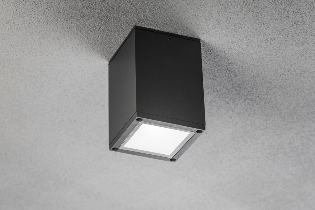 Cвітильник GTV LENTO, алюміній, 100x130, IP54, max 35W, квадратний, графіт  (OS-LEN100KWG-30)