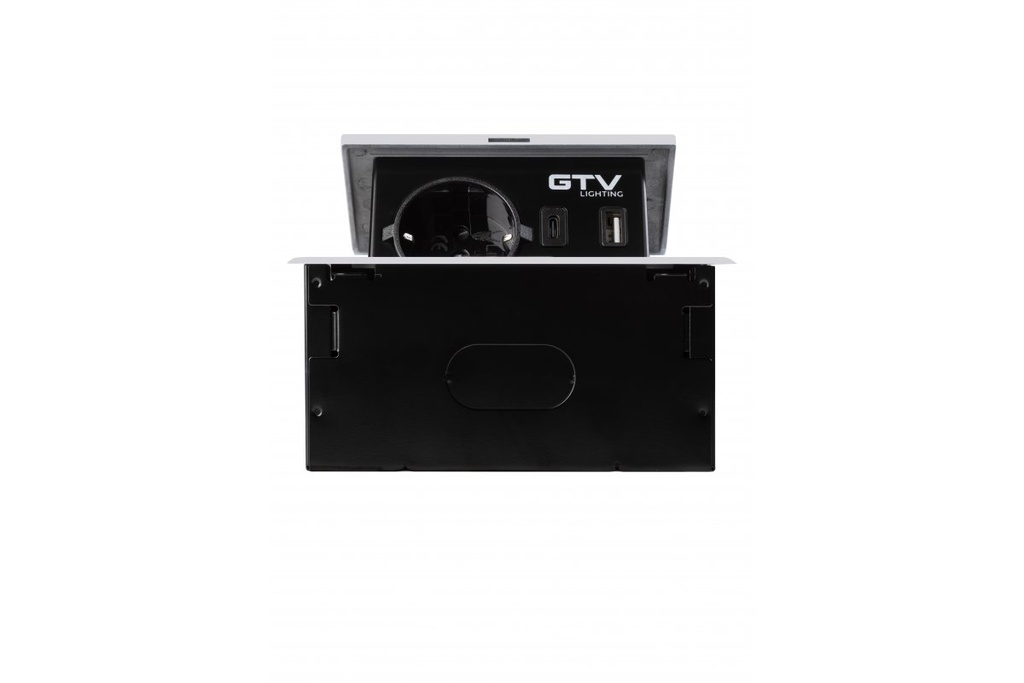 Вбудована меблева розетка GTV AVARO, 1x розетка Schuko, USB A+C, кабель 1,5 м, біла (AE-PB1SAVA-10N)