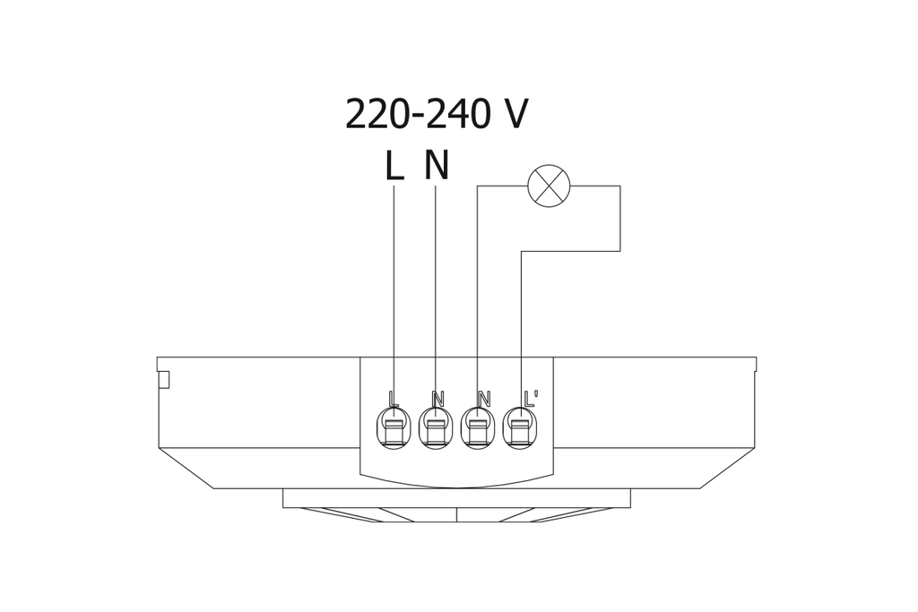Датчик руху GTV CR-8, max.400W, 360°, max.8м, IP44, білий