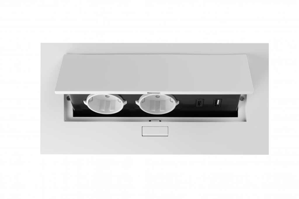 Меблева розетка GTV, 2хSHUKO, USB A+C, білий (AE-PBU02GS-10N)