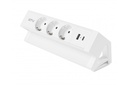 Меблева розетка GTV BASCO, 3хSHUKO, USB A+C, кабель 1.5 м, білий