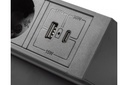 Меблева розетка GTV BASCO, 3хSHUKO, USB A+C, кабель 1.5 м, чорний