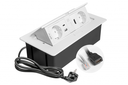 Меблева розетка GTV MULTISOFT, 2хSHUKO, USB A+C, RJ45, HDMI, кабель 1.5 м, білий