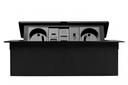 Меблева розетка GTV MULTISOFT, 2хSHUKO, USB A+C, RJ45, HDMI кабель 1.5 м, чорний